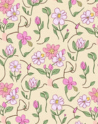Delicate Floral Vine Pattern Rug