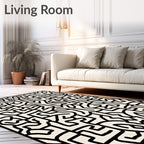 Bold Abstract Maze Pattern Rug