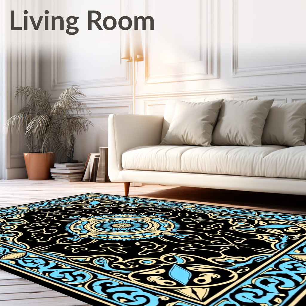 Intricate Floral Symmetry Pattern Rug