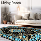 Intricate Floral Symmetry Pattern Rug