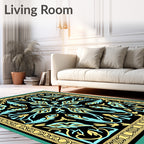 Symmetrical Floral Art Nouveau Rug