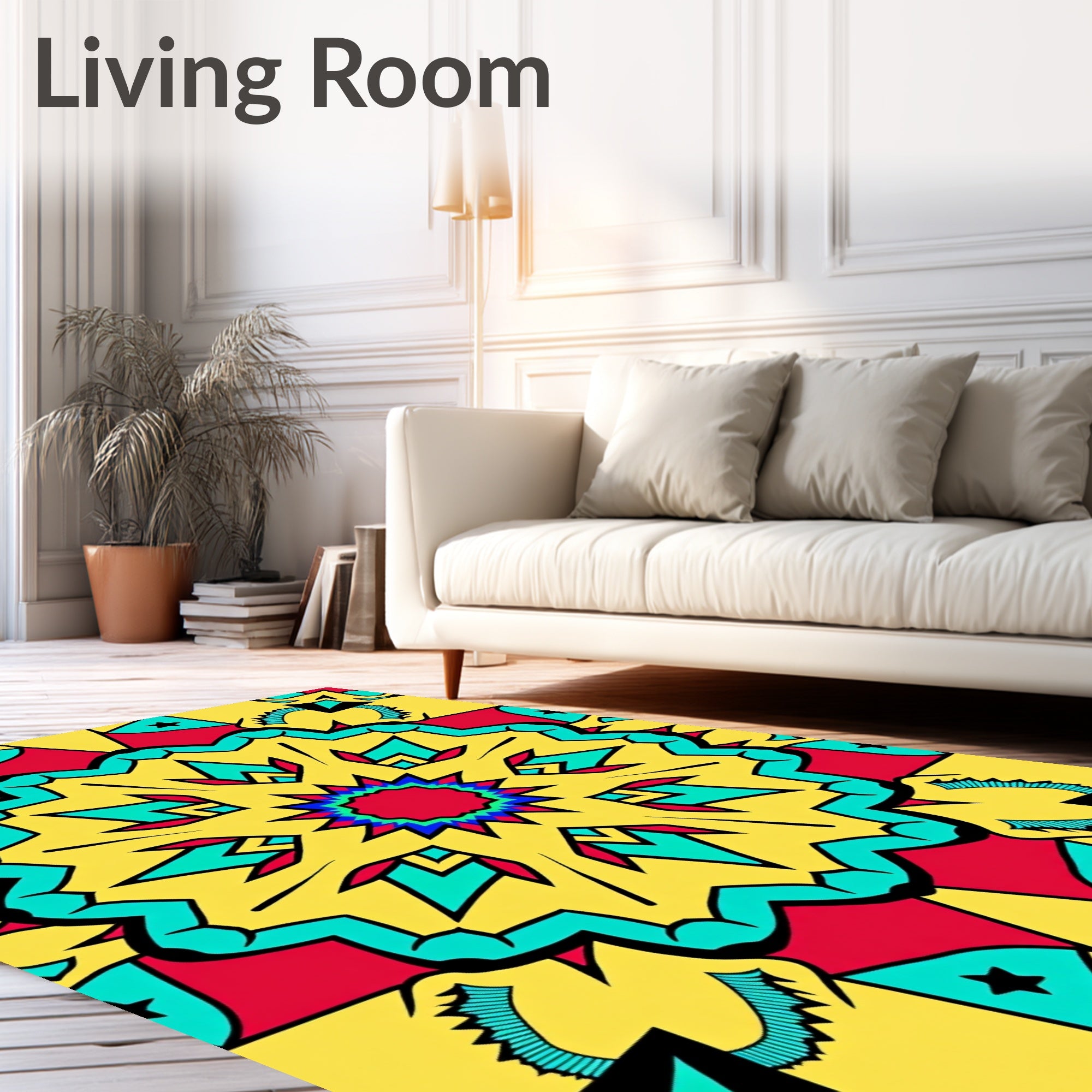 Radiant Starburst Geometric Pattern Rug