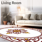 Floral Medallion With Vine Border Rug