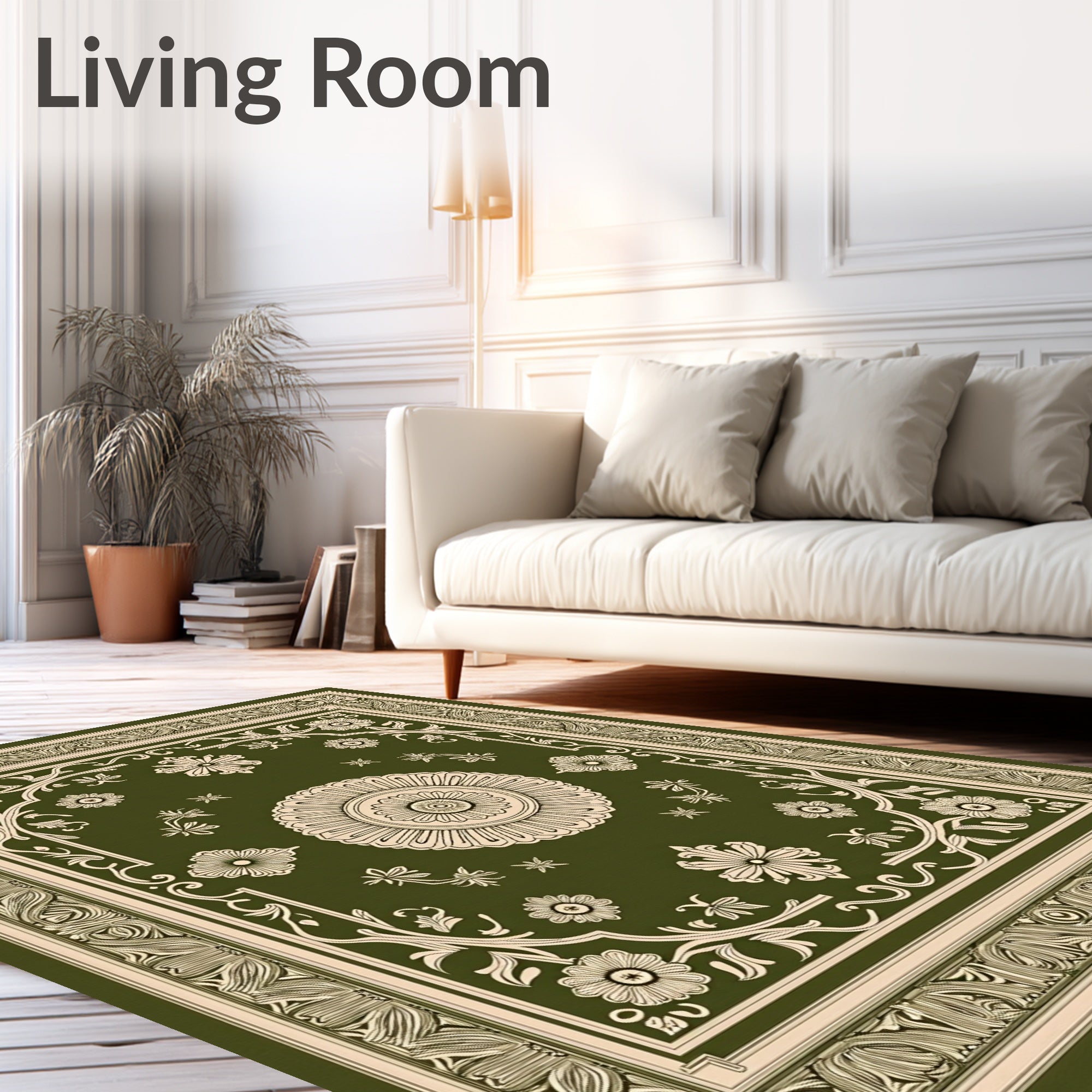 Ornate Floral And Leaf Medallion Rug
