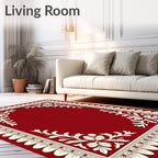 Ornate Floral Border Design Rug