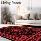 Red Floral Mandala Design Rug