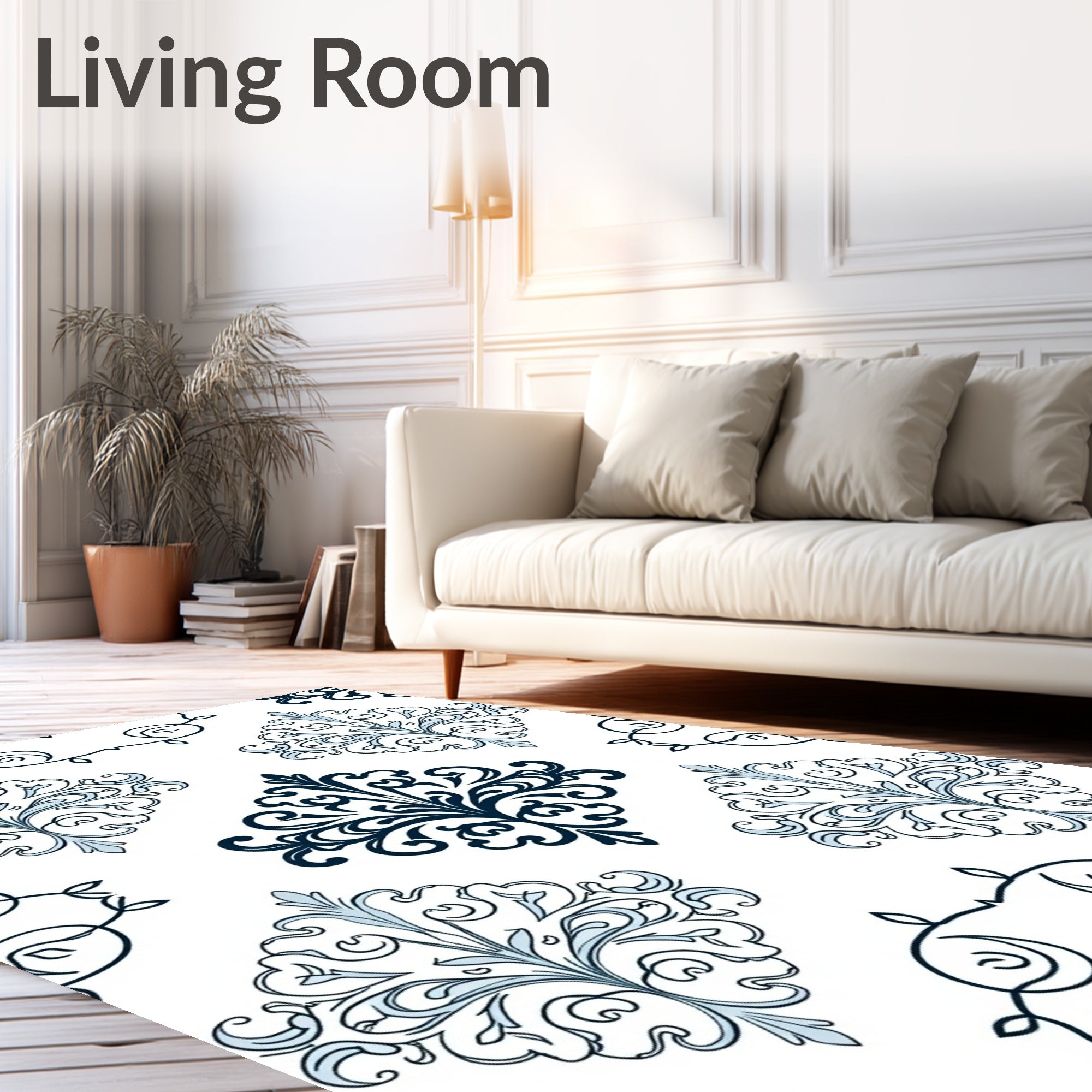Classic Floral Damask Design Rug