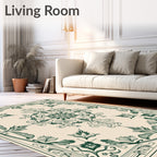 Classic Swirl Floral Botanical Pattern Rug