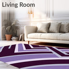 Purple Geometric Arc and Line Rug