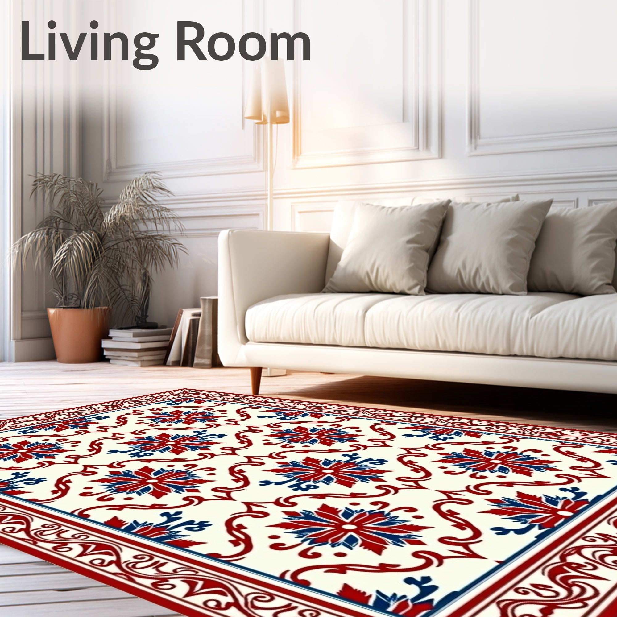 Classic Floral Medallion Lattice Rug
