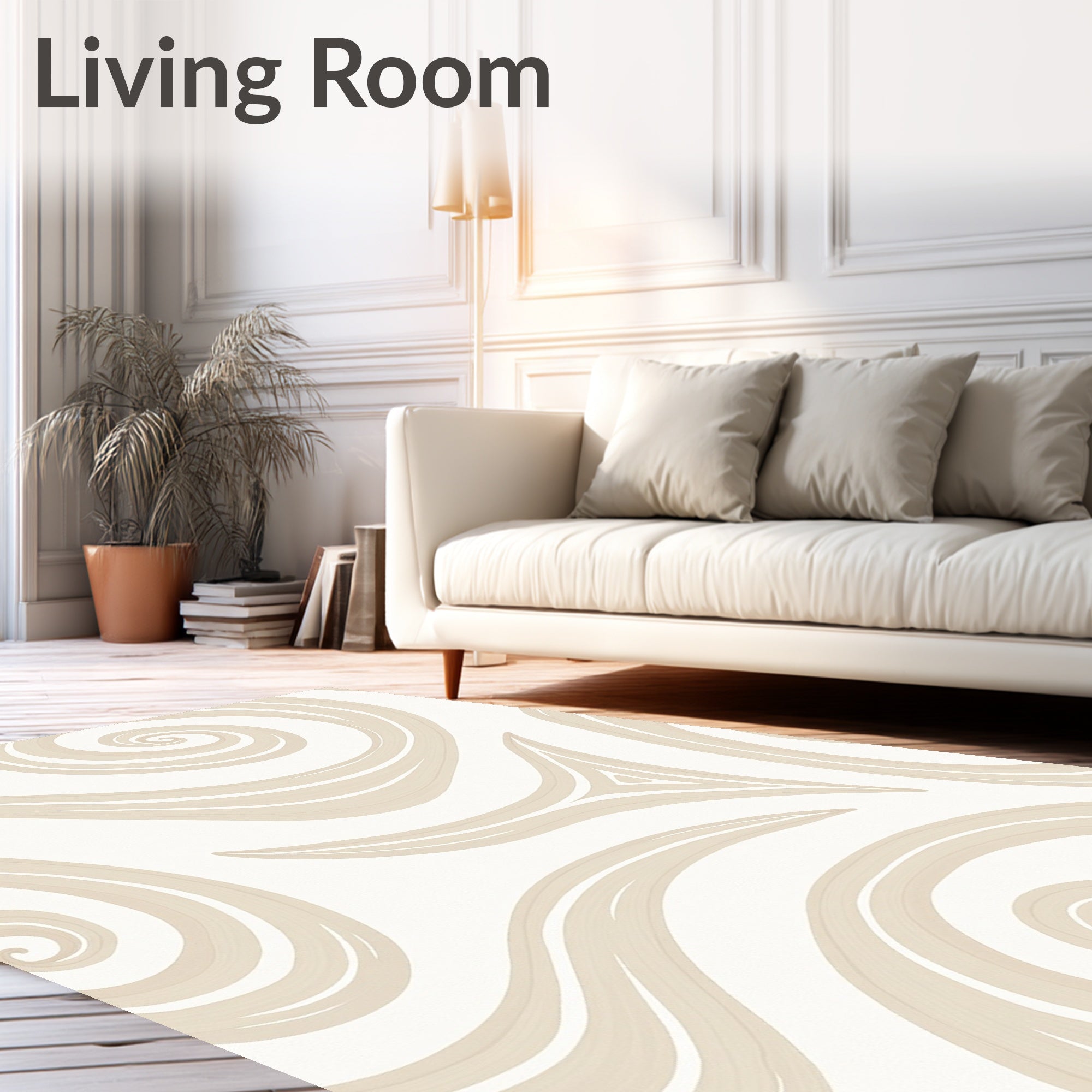 Abstract Swirls Neutral Toned Rug