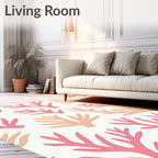 Coral Branch Pattern Abstract Rug