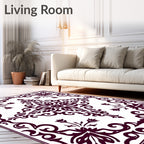 Regal Baroque Floral Damask Design Rug