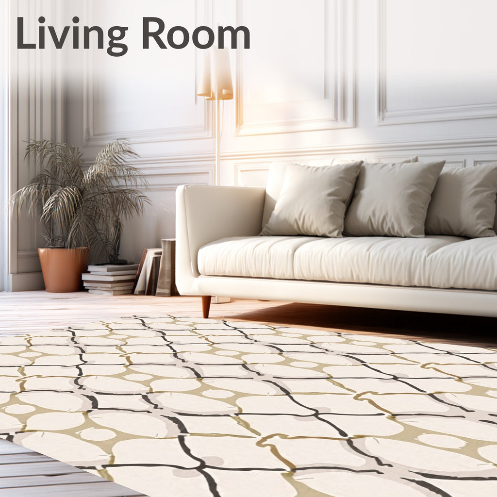 Organic Lattice Pattern With Earth Tones Rug
