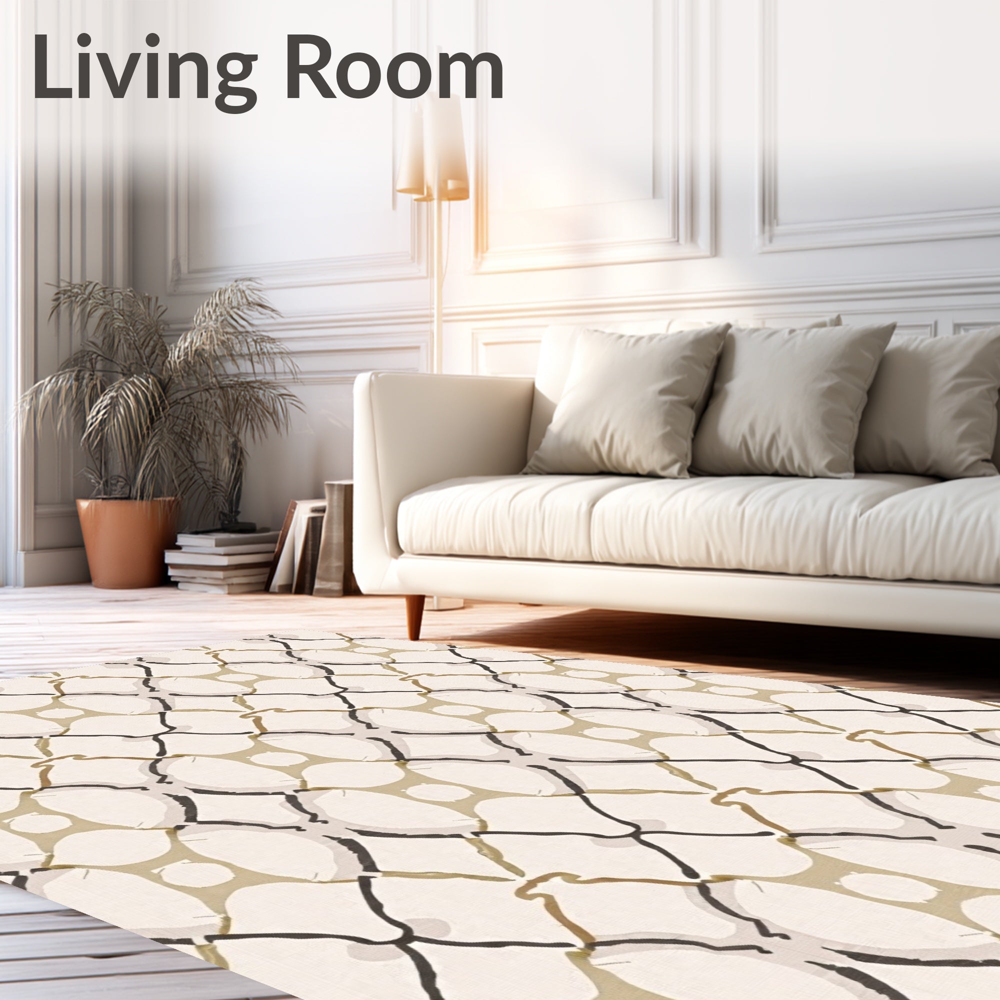 Organic Lattice Pattern With Earth Tones Rug
