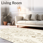 Ornate Gold Swirl Pattern Rug