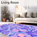 Whimsical Floral Swirls Pattern Design Rug
