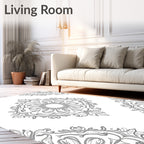 Classic Gray Floral Medallion Pattern Rug