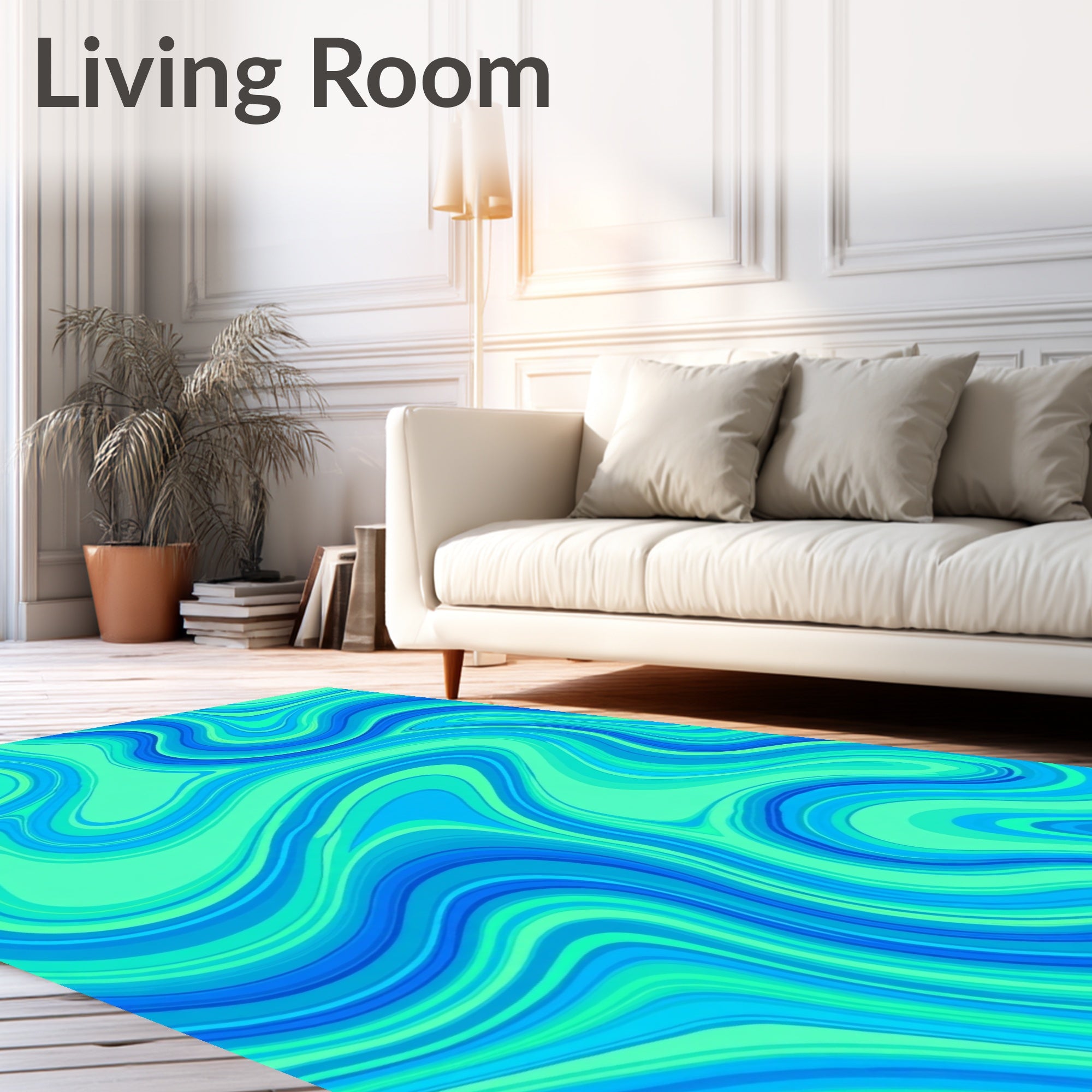 Oceanic Swirl Pattern Rug