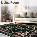 Chic Floral Damask With Swirls Rug