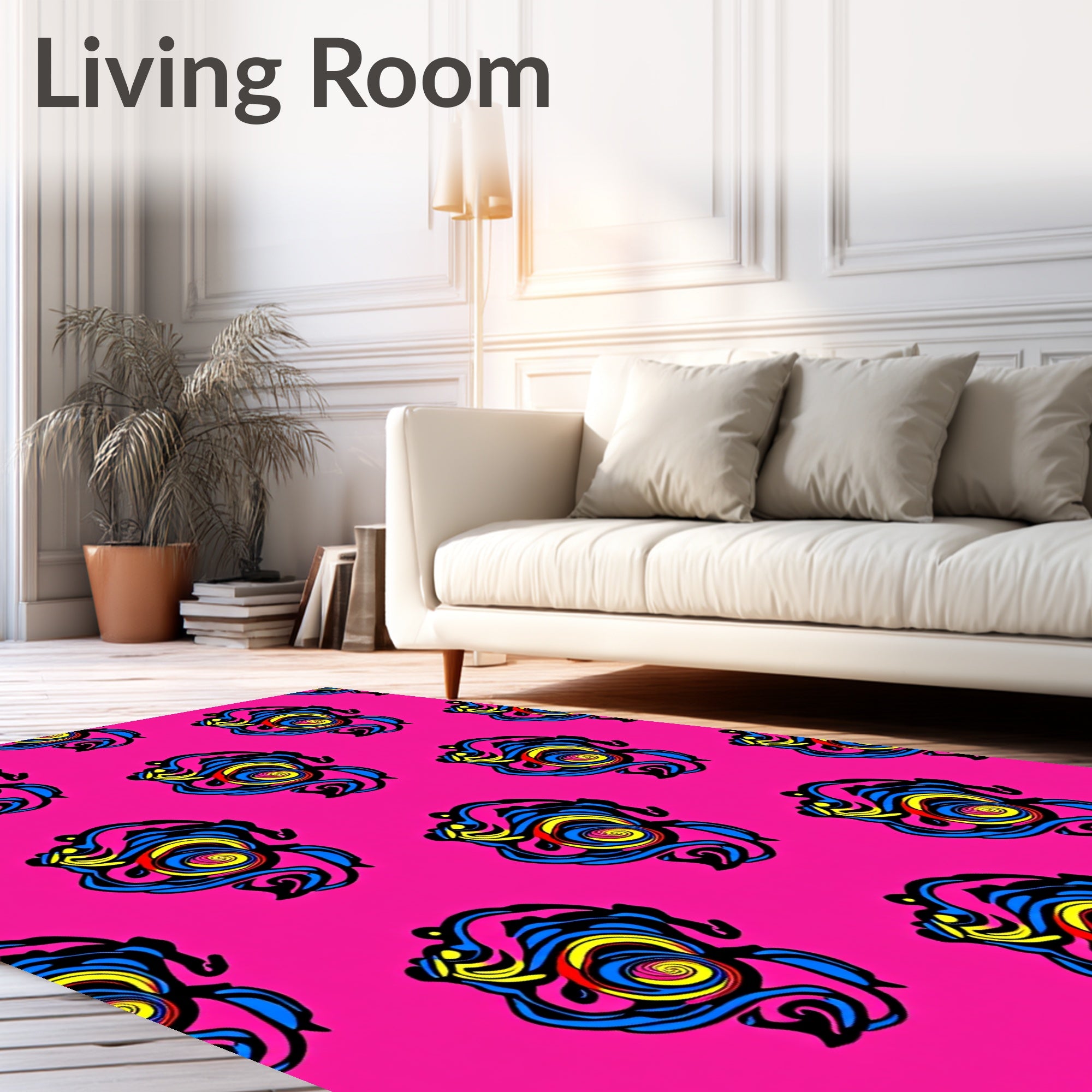 Bold Abstract Swirl Pattern Design Rug