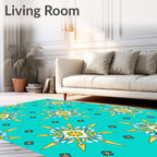 Starburst Star Pattern With Accents Rug