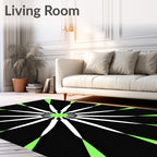 Radiant Starburst Black Lime Rug