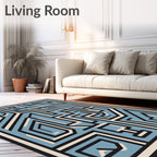Geometric Maze Pattern Graphic Design Rug