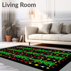 Festive Green Christmas Tree Garland Rug