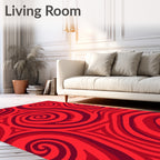 Crimson Swirl Modern Pattern Rug