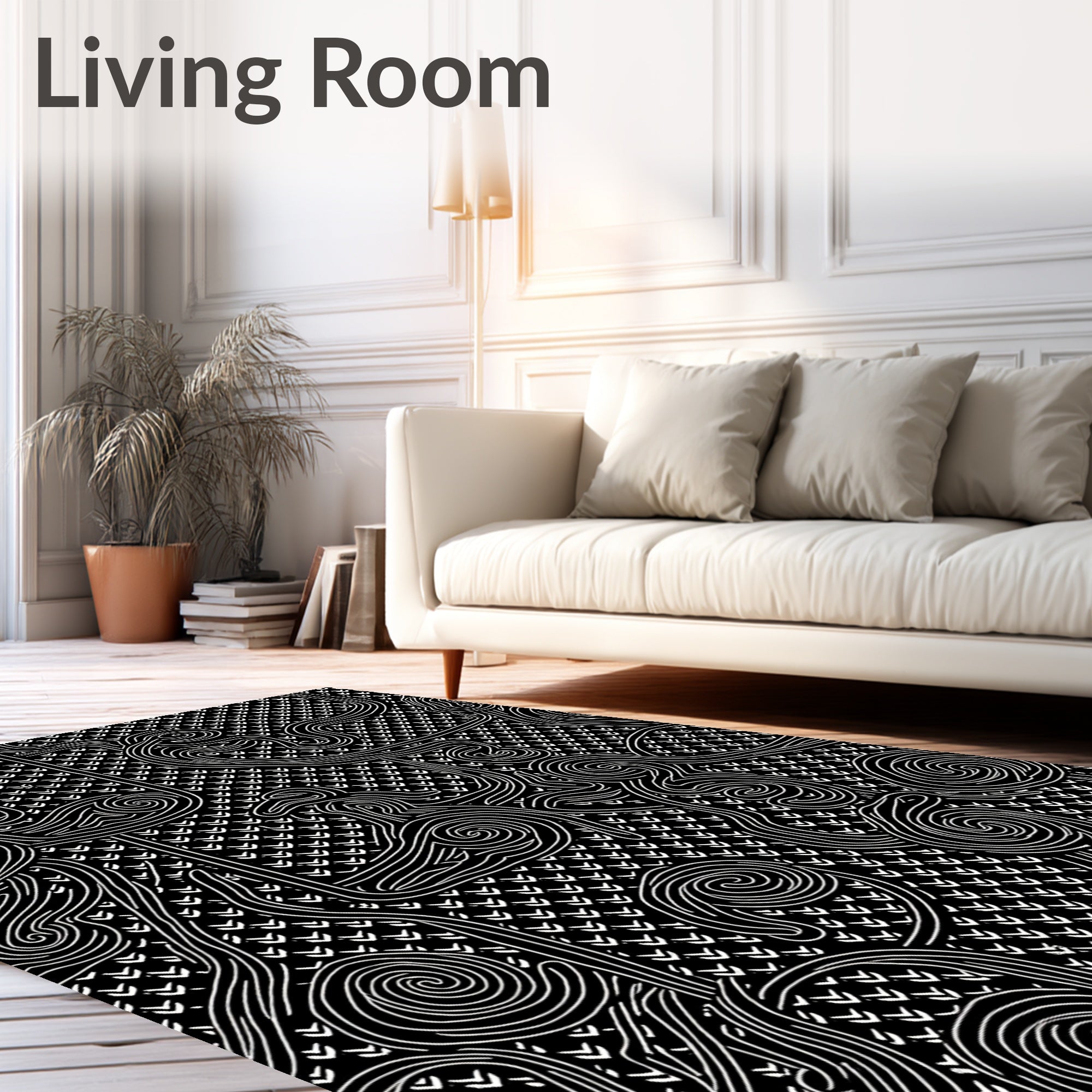 Abstract Swirl Modern Geometric Design Rug