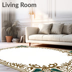 Ornate Floral Corners Border Design Rug