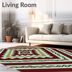 Tribal Diamond Geometric Pattern Rug