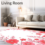 Charming Pink Floral Pattern Rug