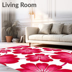 Vibrant Pink Floral Pattern Rug