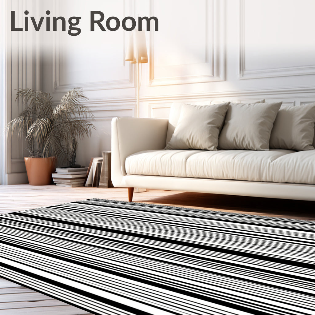 Vertical Line Patterned Design Rug