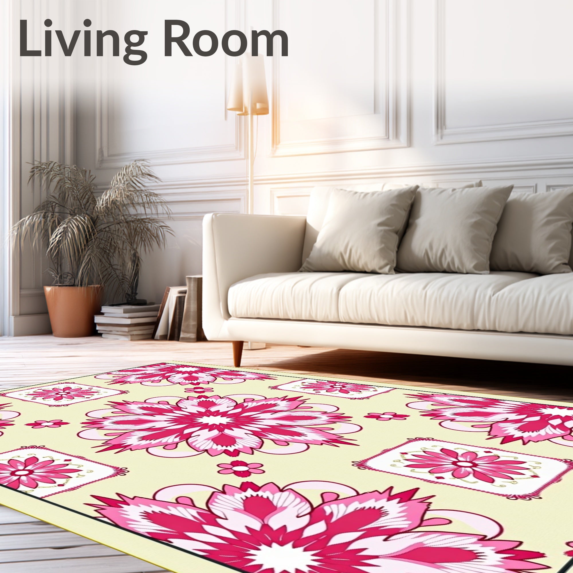 Radiant Floral Medallion Pattern Rug