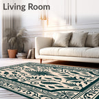 Classic Floral Swirl Silhouette Pattern Rug