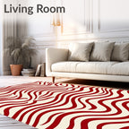 Crimson Swirl Abstract Design Rug