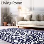 Intricate Abstract Geometric Lattice Pattern Rug