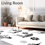 Floral Botanical Line Art Design Rug