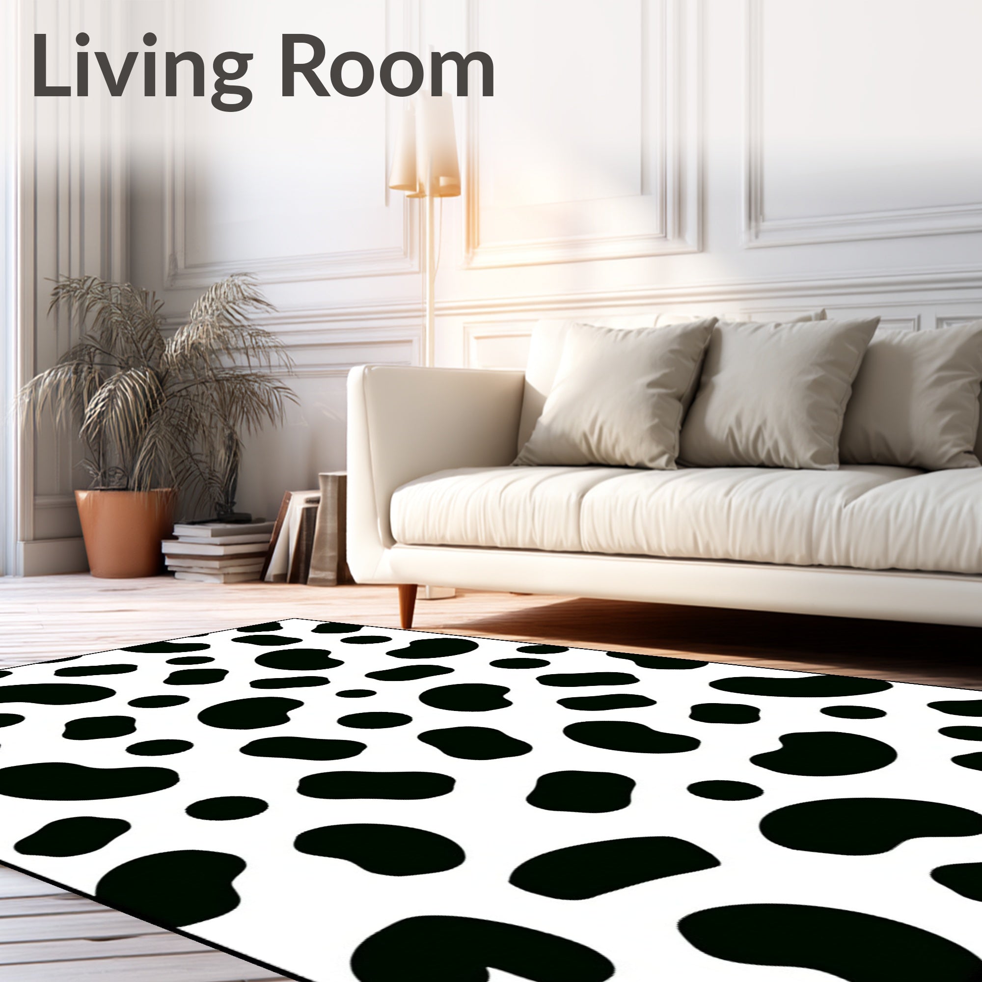 Black Spot Pattern Design Rug