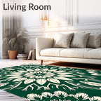 Nature Inspired Floral Mandala Pattern Rug