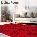 Crimson Leafy Branch Repeat Rug