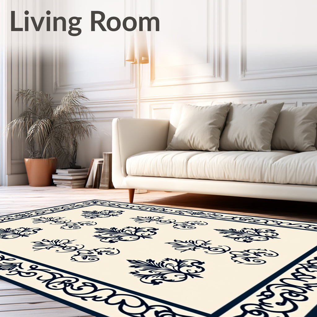 Classic Floral Damask Elegant Pattern Rug