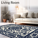 Classic Floral Medallion With Border Design Rug