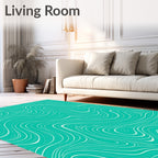 Modern Swirl Turquoise Pattern Rug