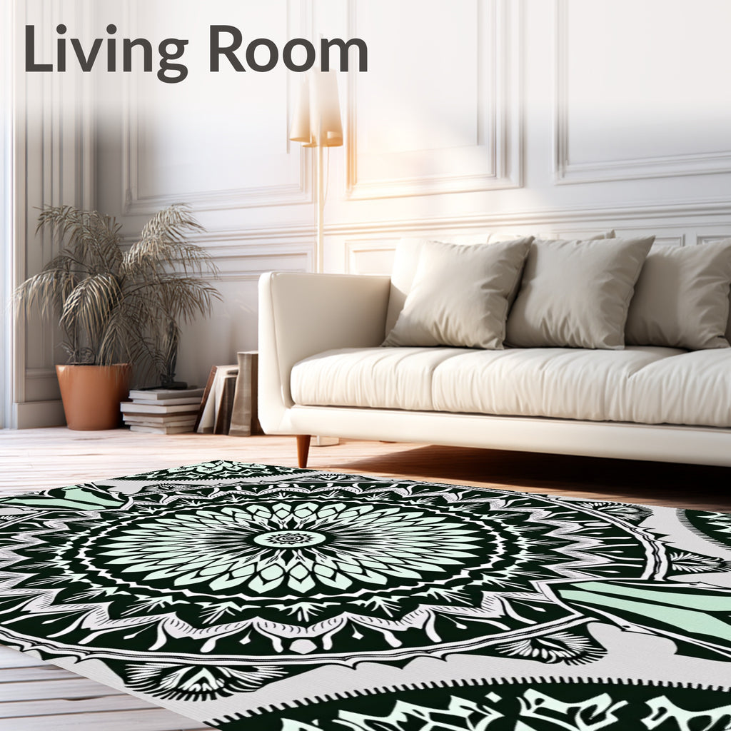 Intricate Floral Mandala Pattern Rug