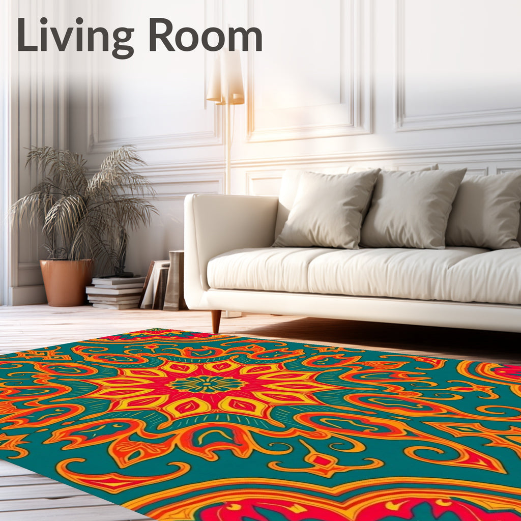 Bold Floral Mandala Inspired Pattern Rug