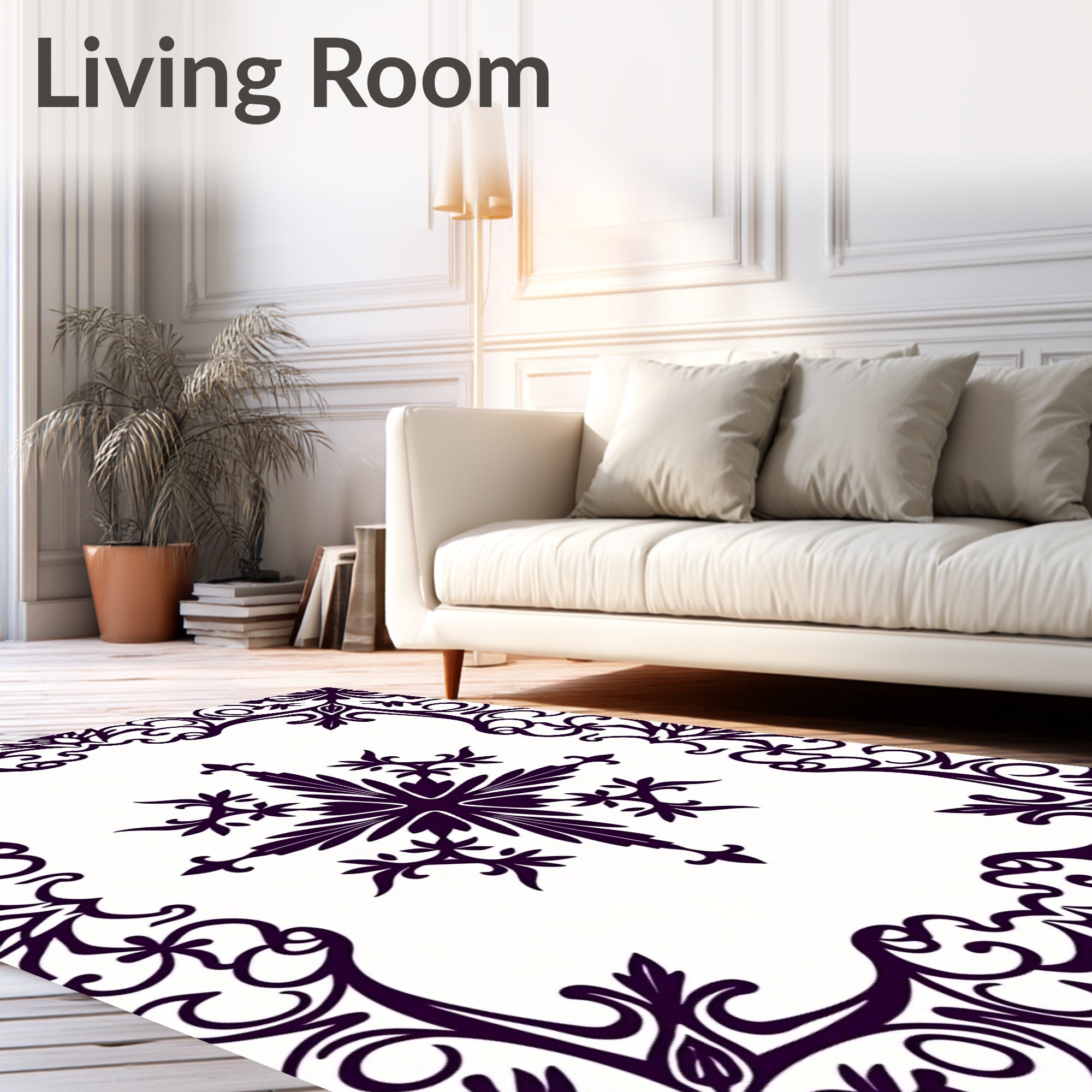 Classic Floral Medallion Border Design Rug